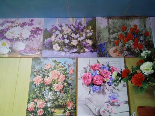 Фотографии готовых работ картин по номерам и алмазной мозаики