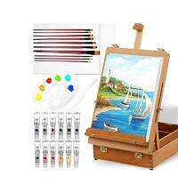 Без бренда «Набор подарочный «Две картинки» 27 предметов: этюдник 35 см из бука, краски акрил 12x12 мл, 2 холста 22x30 на мдф, 10 кистей, мастихин, палитра» во Владикавказе в интернет-магазине Без бренда «Набор подарочный «Две картинки» 27 предметов: этюдник 35 см из бука, краски акрил 12x12 мл, 2 холста 22x30 на мдф, 10 кистей, мастихин, палитра» во Владикавказе