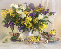 Без бренда «Натюрморт из мимоз и колокольчиков» во Владикавказе 