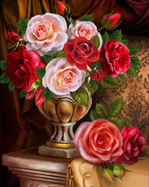 Без бренда «Букет роз в изящной вазе (20шт)» во Владикавказе 