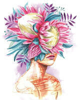 Без бренда «Портрет девушка с оригинальными цветами на голове» во Владикавказе 