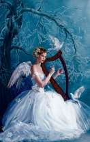 Ангел играет на арфе