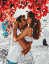 Влюблённый поцелуй под цветущим деревом