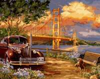 Без бренда «Американский автомобиль на фоне моста через залив» во Владикавказе 