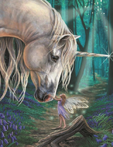 Фея общается с единорогом