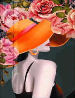 Без бренда «Дама в яркой шляпе и розы» во Владикавказе  в интернет-магазине  Без бренда «Дама в яркой шляпе и розы» во Владикавказе