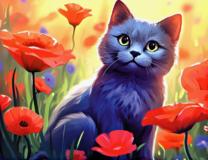 Без бренда «Серый котик и маки» во Владикавказе в интернет-магазине  Без бренда «Серый котик и маки» во Владикавказе