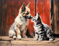 Без бренда «Знакомство котенка и щенка» во Владикавказе в интернет-магазине  Без бренда «Знакомство котенка и щенка» во Владикавказе