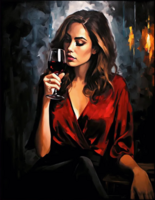 Без бренда «Девушка в красном платье с бокалом вина» во Владикавказе 