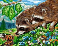 Без бренда «Еноты и бабочка на цветочной поляне» во Владикавказе  в интернет-магазине  Без бренда «Еноты и бабочка на цветочной поляне» во Владикавказе