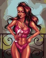 Без бренда «Девушка в нижнем белье с бокалом вина» во Владикавказе 